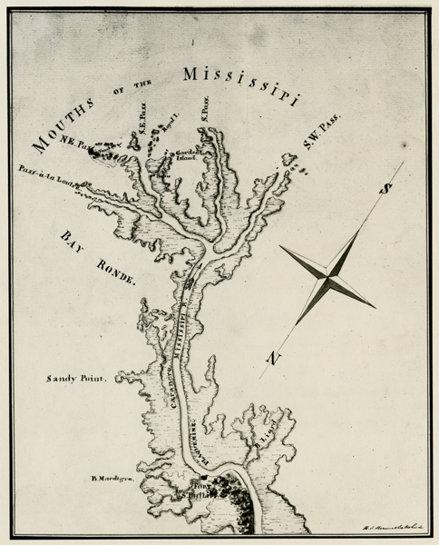 Mouths of the Mississipps, ca. 1800